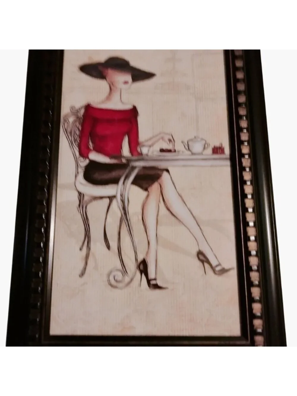 French Cafe Scene Framed Wall Art Print Bistro Choco Praline Chocolatier lot 2